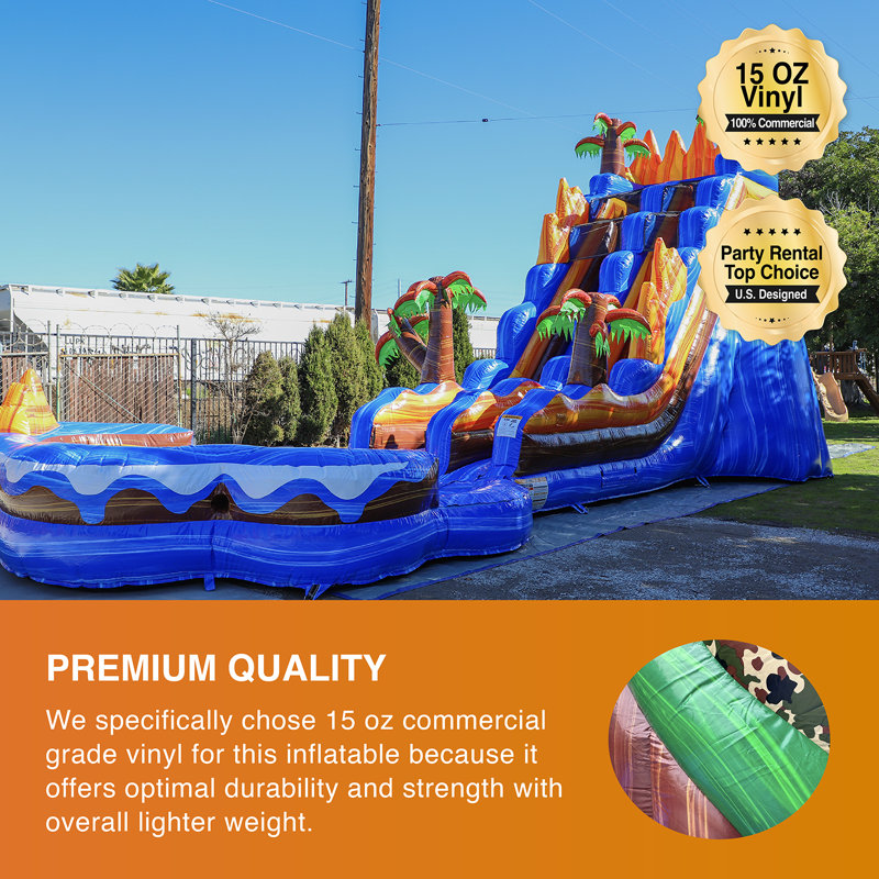 JumpOrange 19' Oasis Commercial Grade Water Slide with Detachable Deep